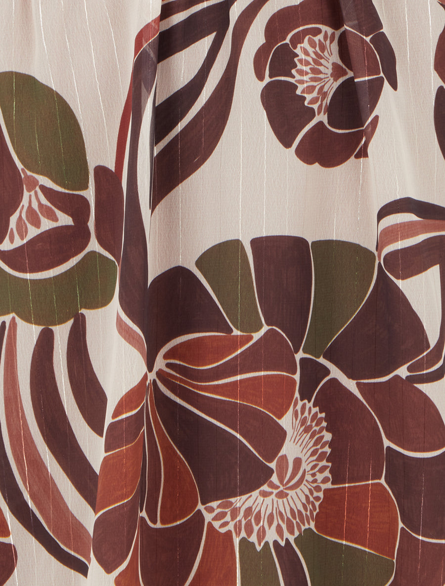 Robe irisée à imprimé floral - Marron - 3