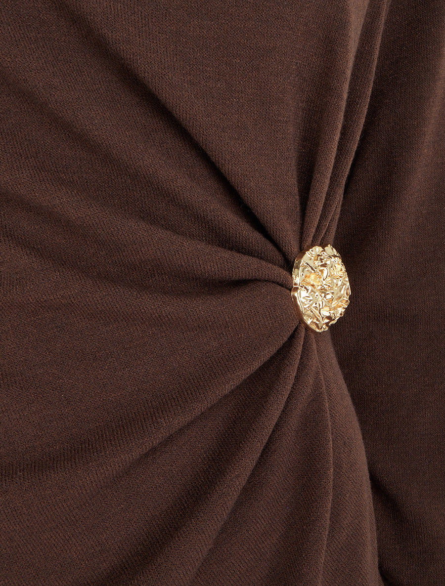 Pull fin à empiècement broche - Marron - 3