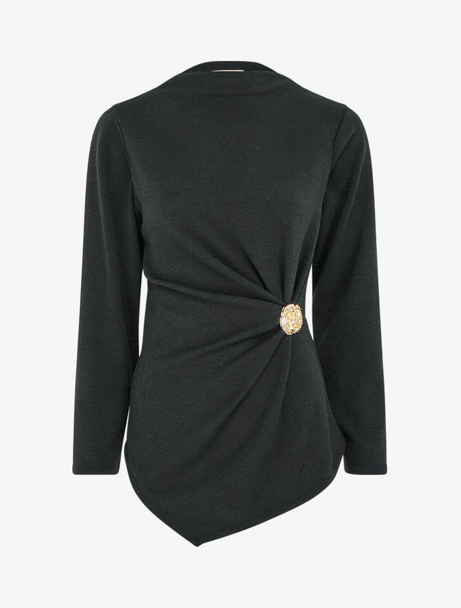 Pull fin à empiècement broche - Noir - 1