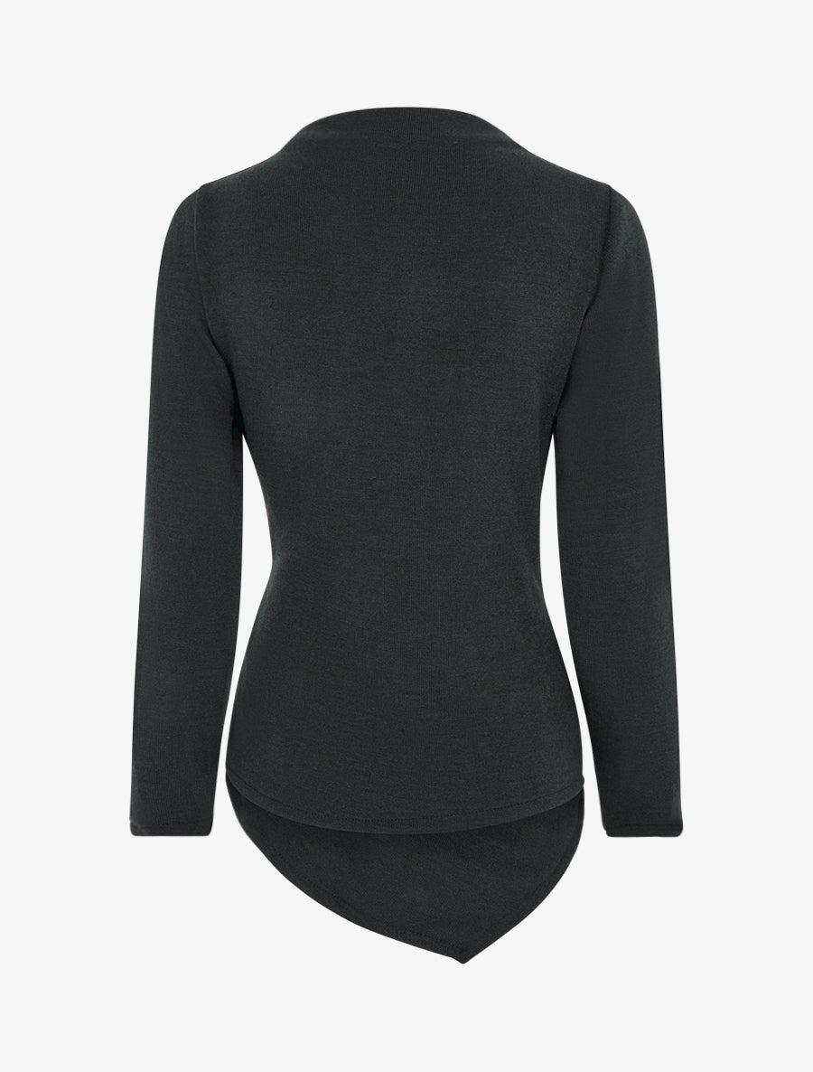Pull fin à empiècement broche - Noir - 2