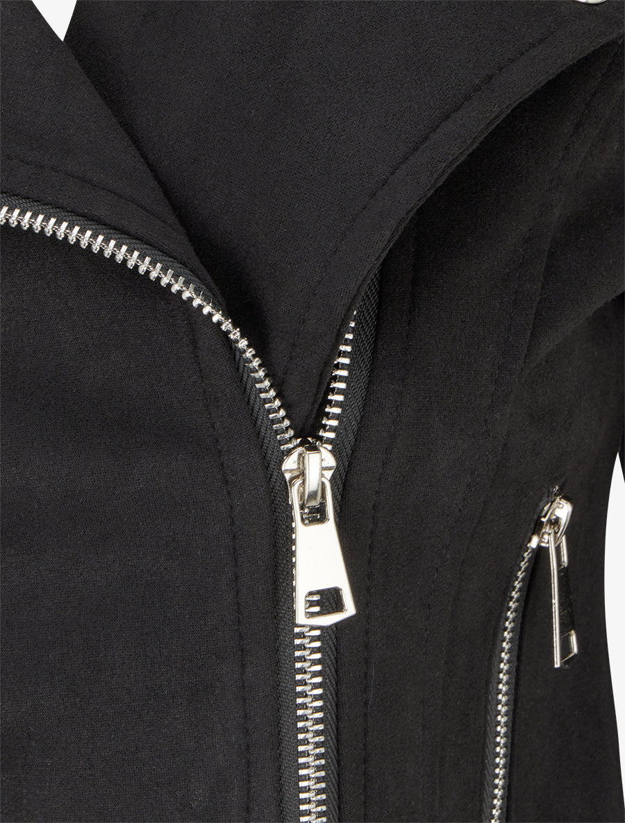 Veste en suédine à fermeture zippée - Noir - 3
