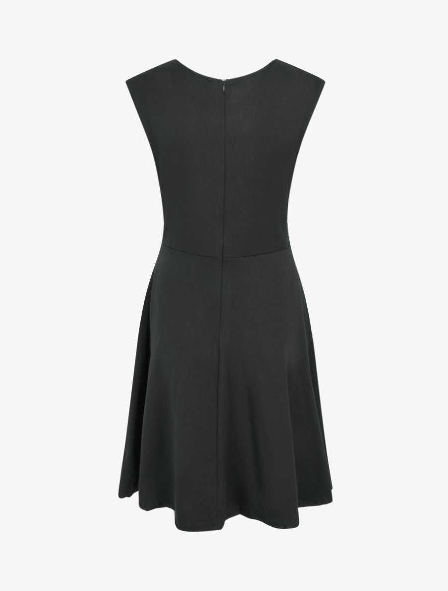 Robe patineuse sans manches à boucle - Noir - 2