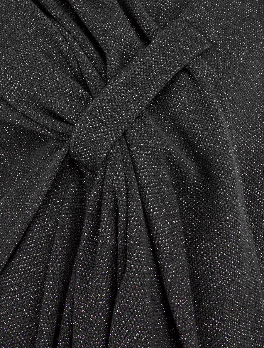 Poncho uni irisé à nouer - Noir - 3