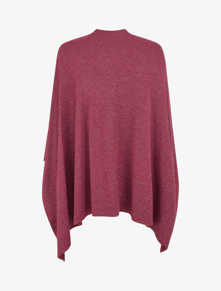 Poncho uni irisé à nouer - Lie de vin - 2