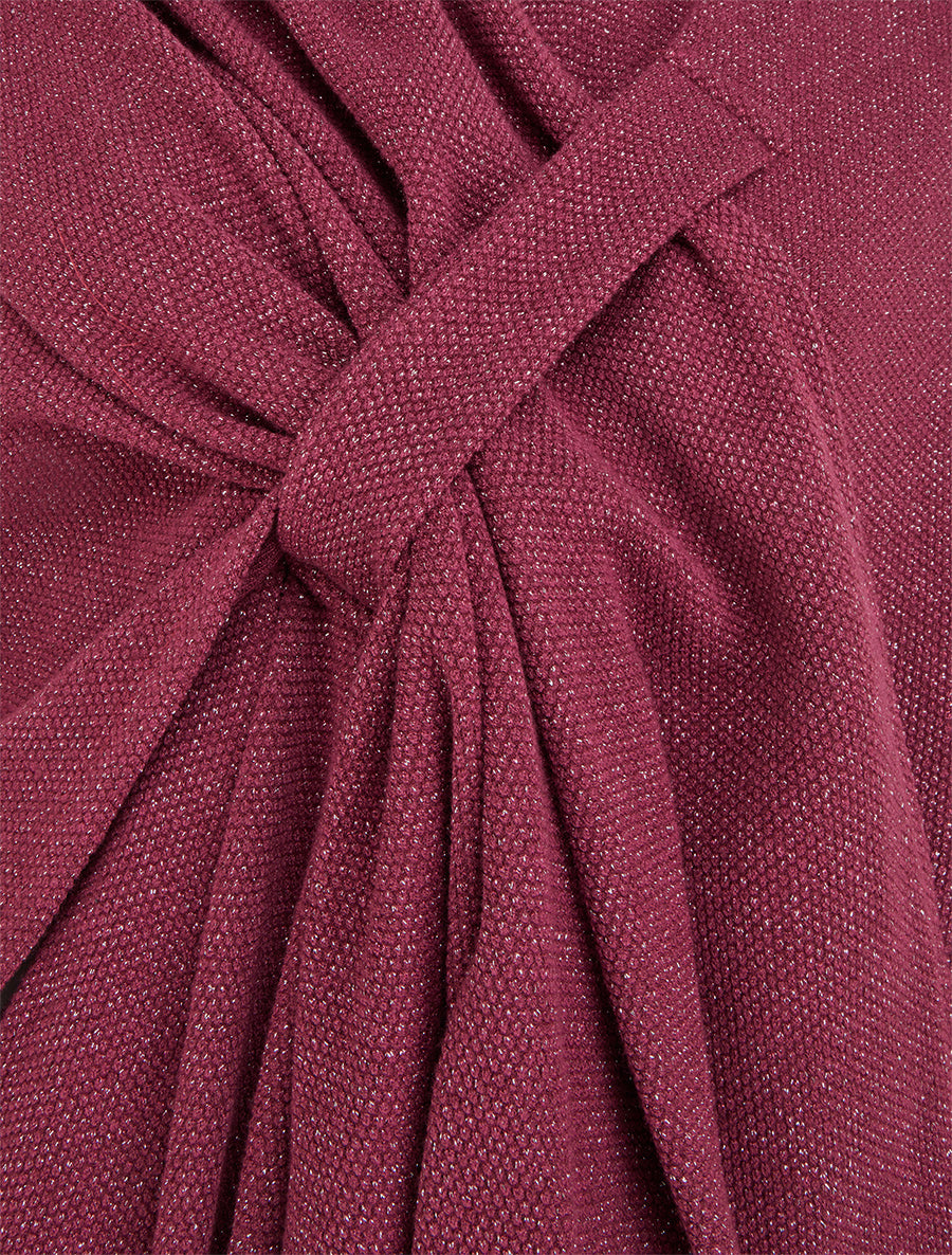 Poncho uni irisé à nouer - Lie de vin - 3