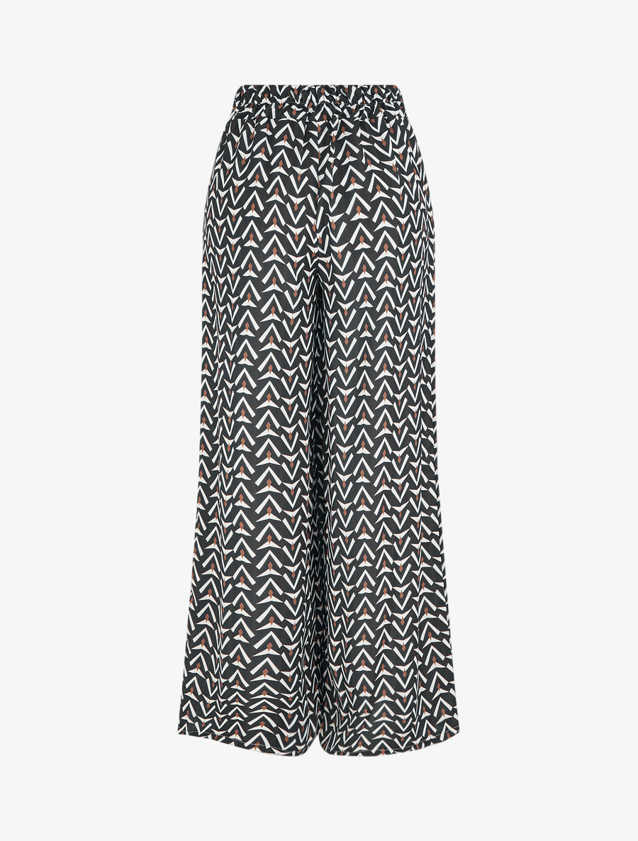 Pantalon ample imprimé géométrique - Noir - 2
