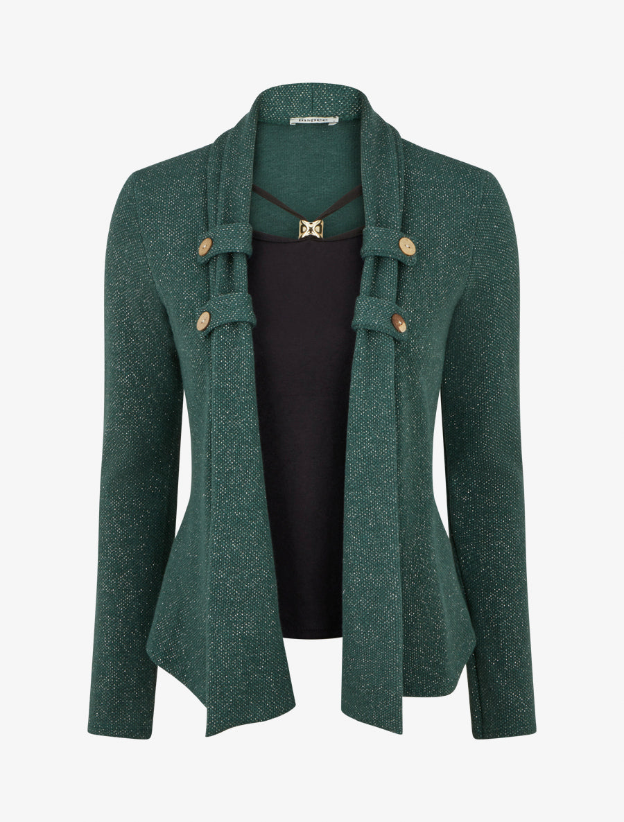 Pull effet gilet en superposition irisé - Vert foncé - 1