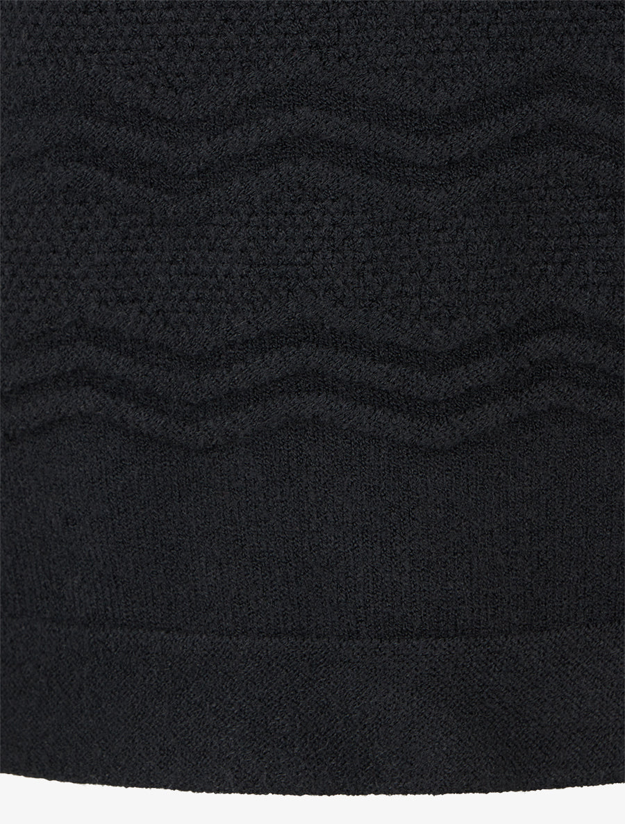 Pull à empiècement coeurs strassés aux manches - Noir - 3