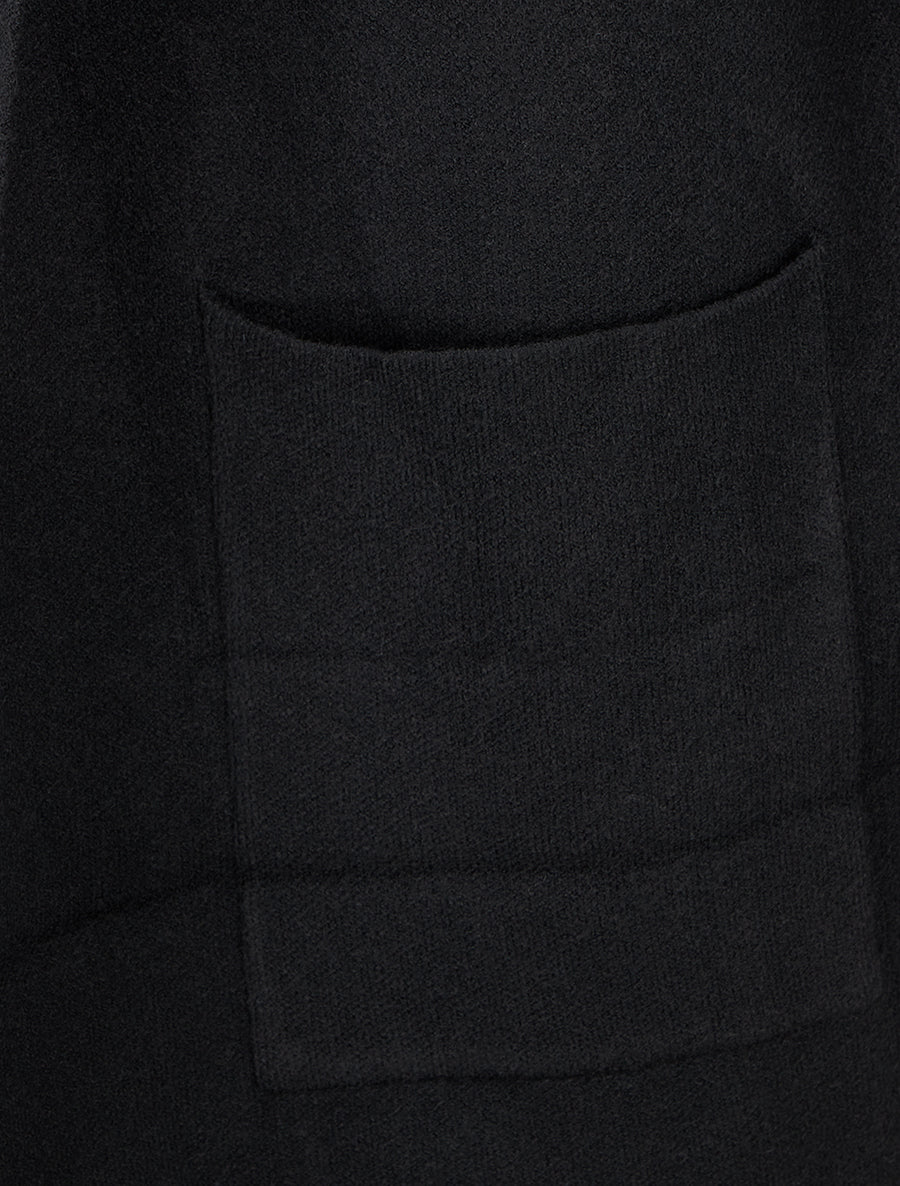 Gilet droit long à capuche - Noir - 3