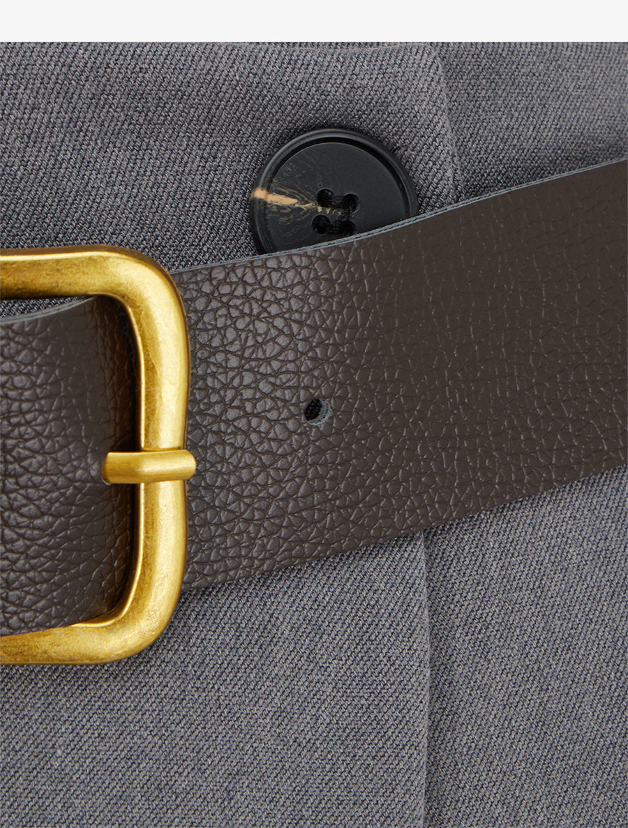 Jupe mi-longue style portefeuille - Gris foncé - 3