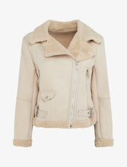 Blouson zippé style aviateur - Beige - 1