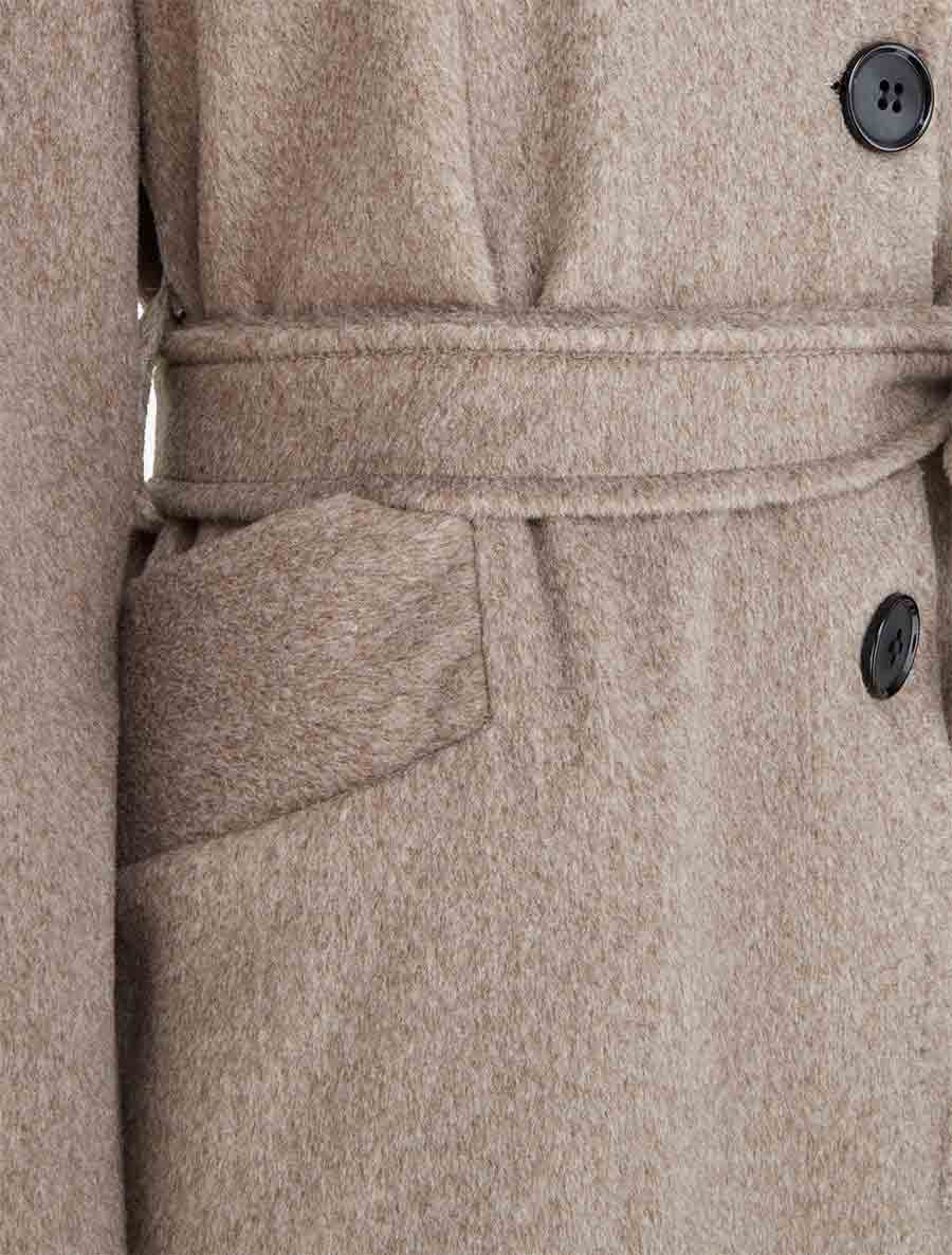 Manteau long à capuche - Taupe - 3