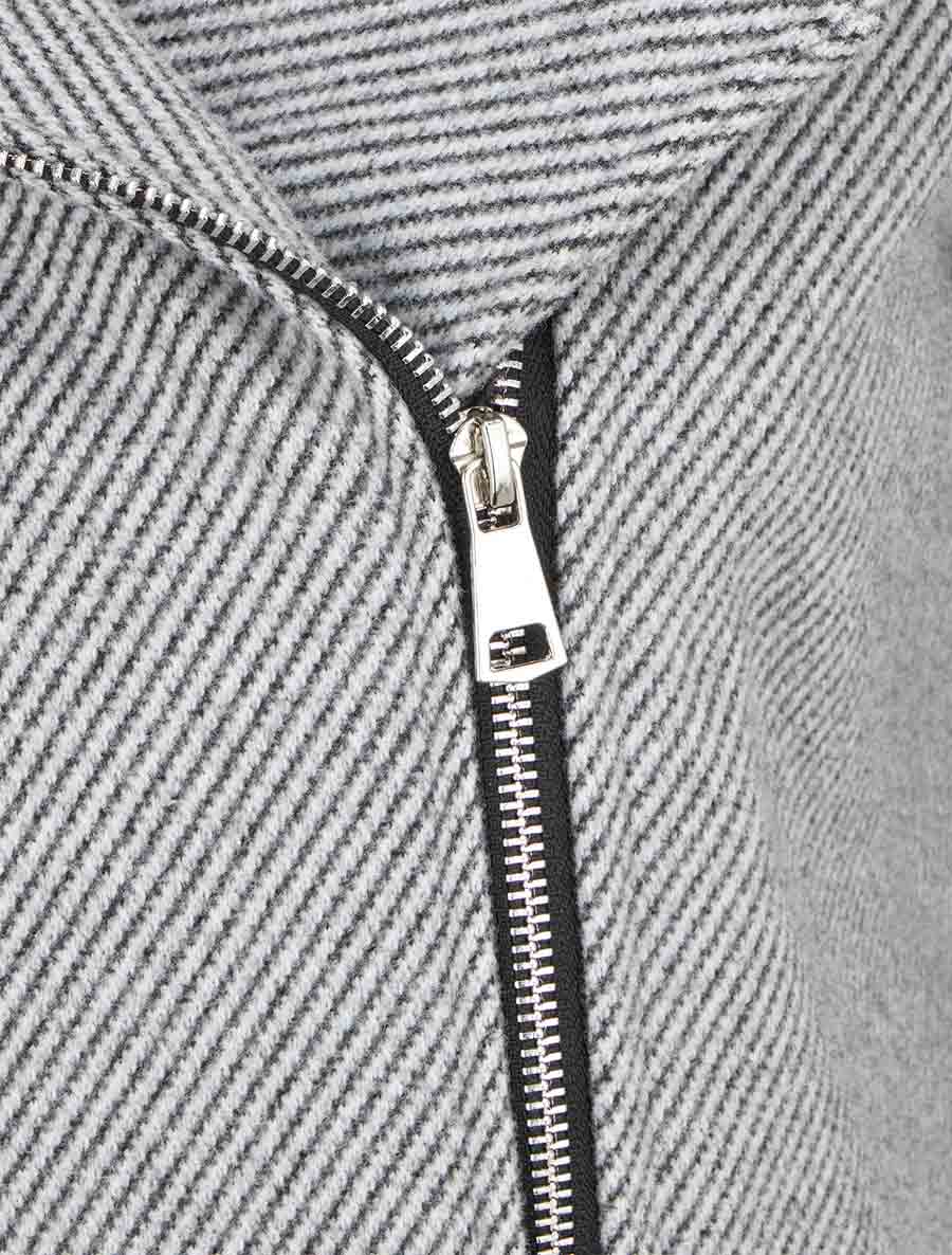 Manteau à capuche et empiècements simili - Gris - 3