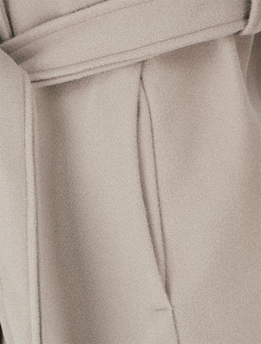 Manteau long cintré à boutons - Taupe - 3