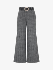 Pantalon épais imprimé tartan - Gris - 1