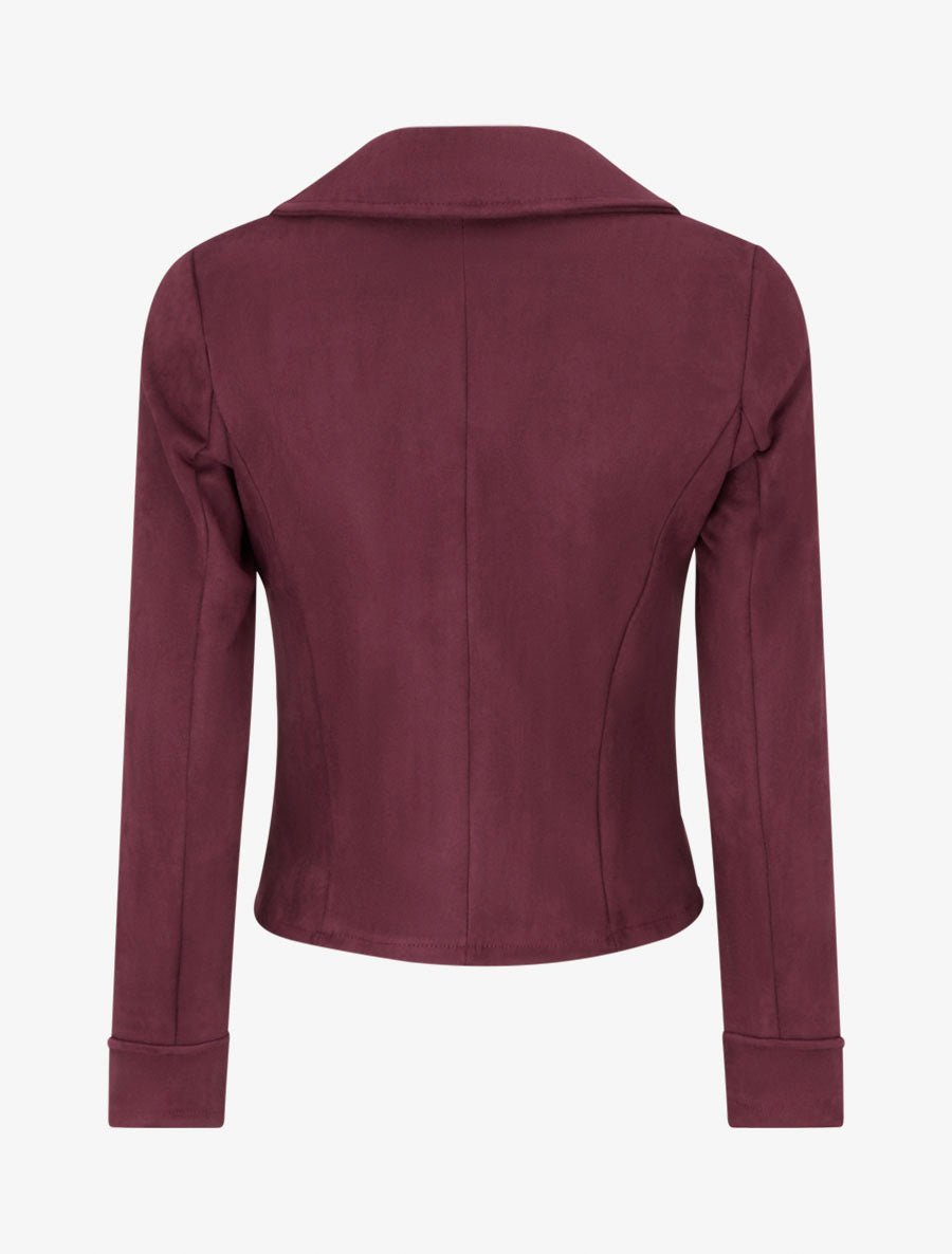 Veste en suédine à fermeture zippée - Prune