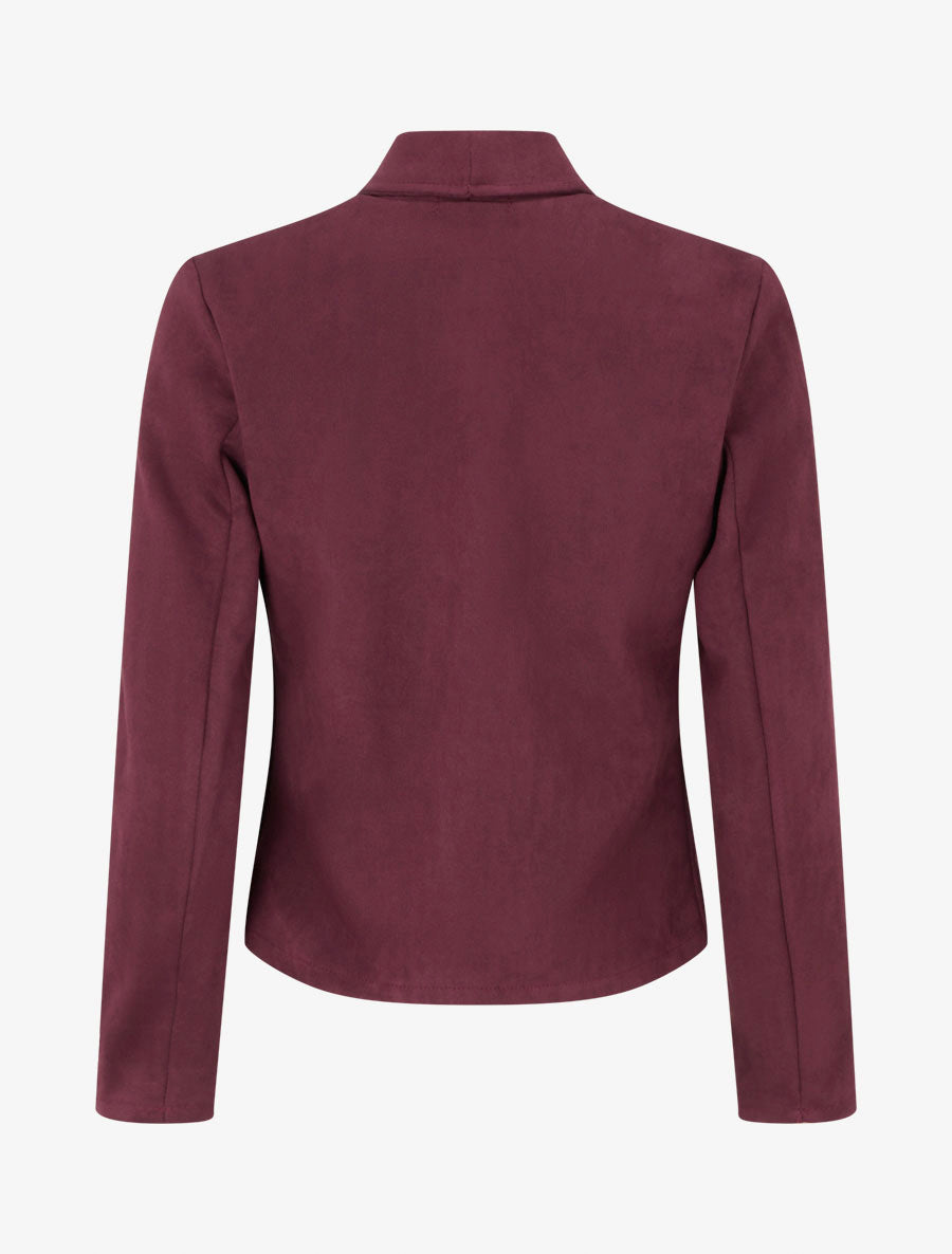 Veste en suédine à poches décoratives zippées - Prune
