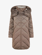 Doudoune matelassée à capuche - Taupe - 1