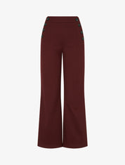 Pantalon à pont droit imprimé chevron - Bordeaux