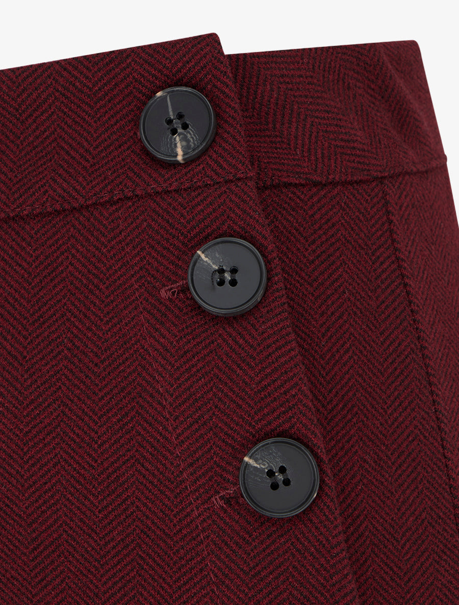 Pantalon à pont droit imprimé chevron - Bordeaux