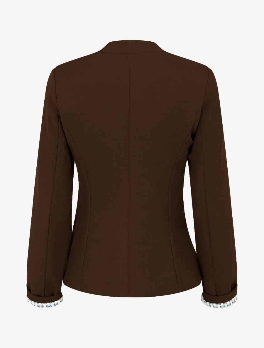 Veste droite à épaulettes - Marron