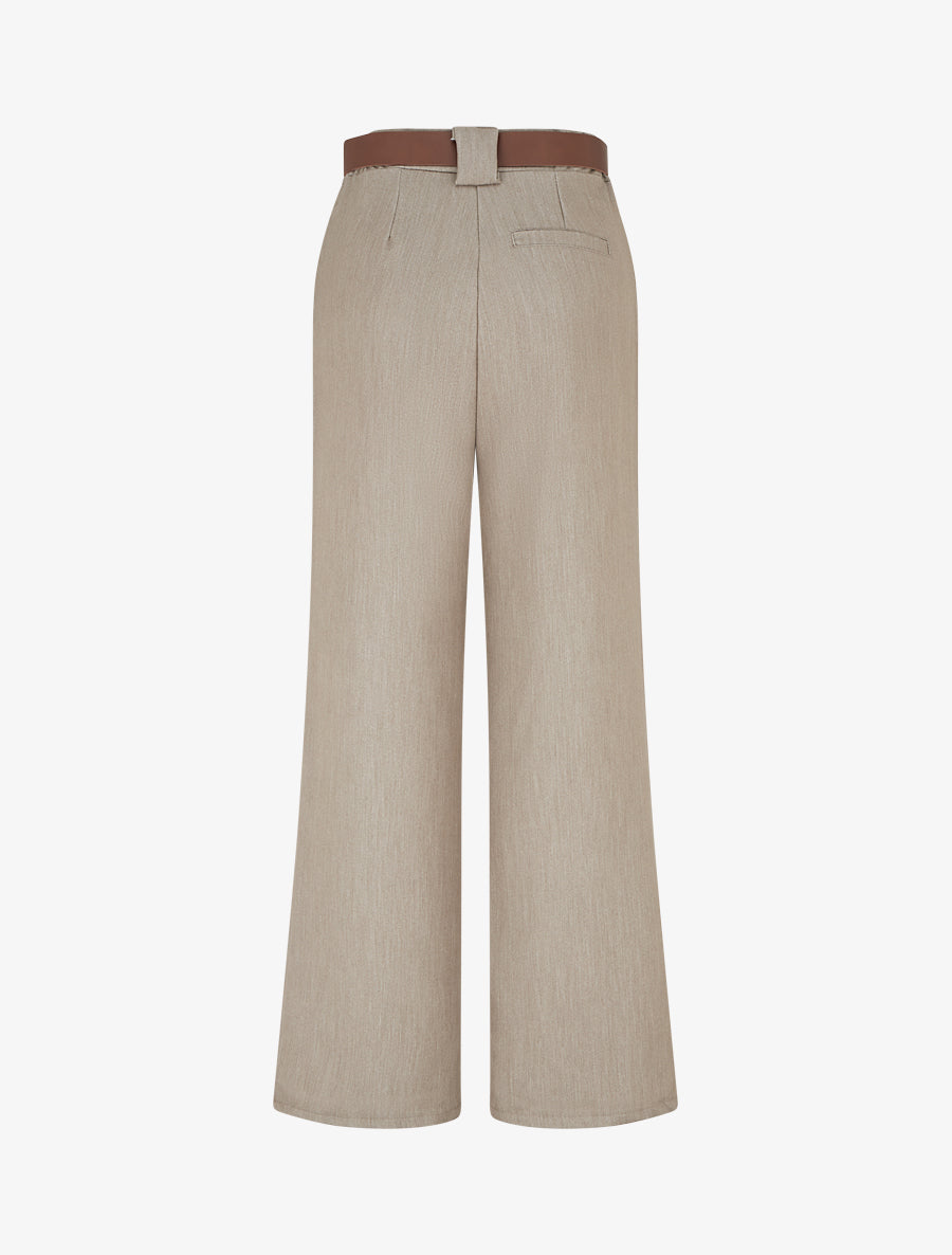 Pantalon droit fluide uni - Taupe - 2