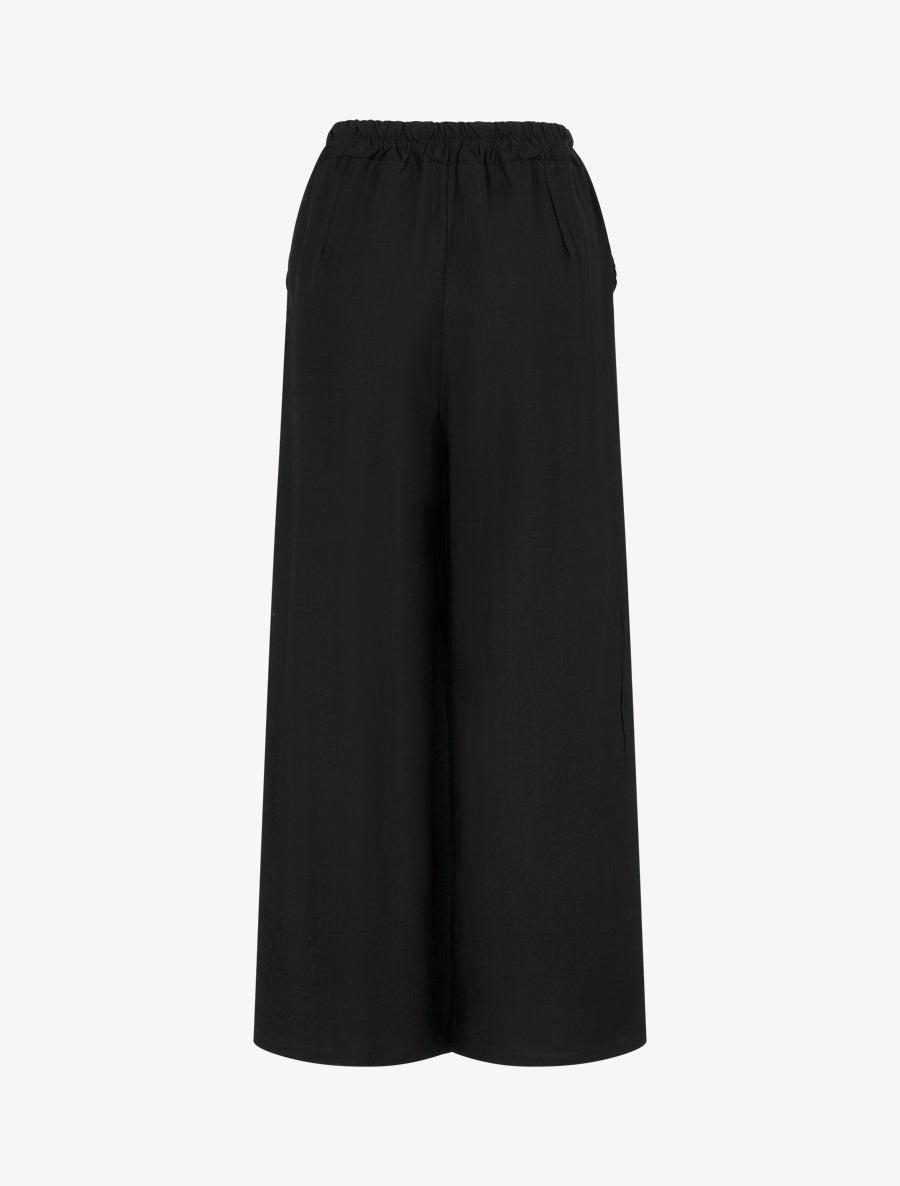 Pantalon ample uni à boutons décoratifs - Noir - 2