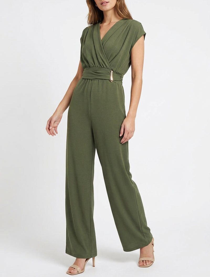 Combinaison ample sans manches à bijou - Kaki