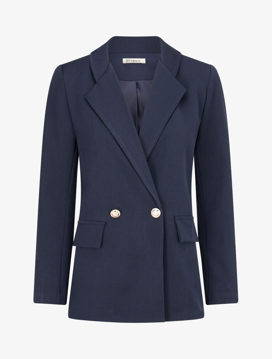 Veste basique cintrée à 2 boutons - Marine - 1