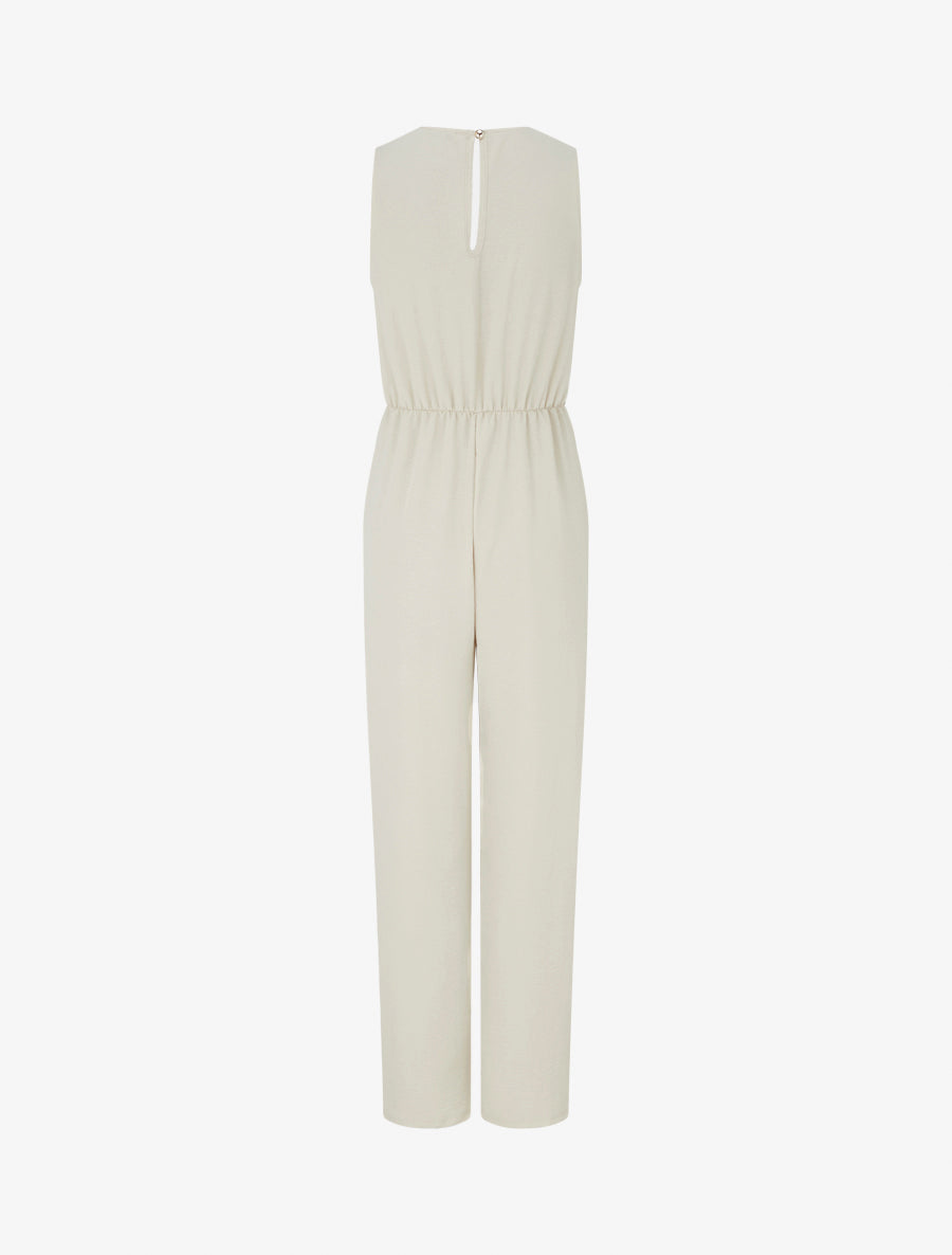 Combinaison sans manches à col cache-coeur - Beige - 2