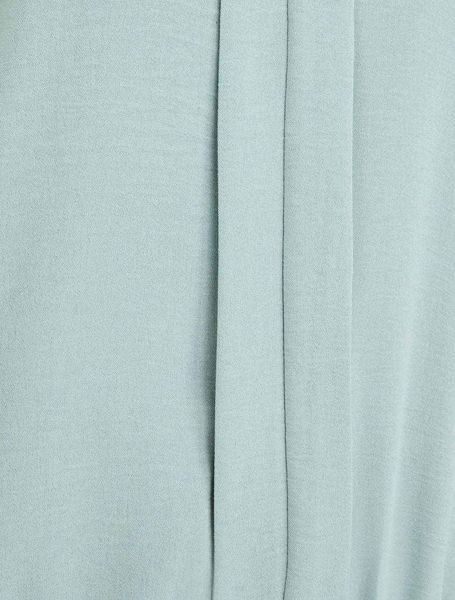 Top uni à col V - Vert d&