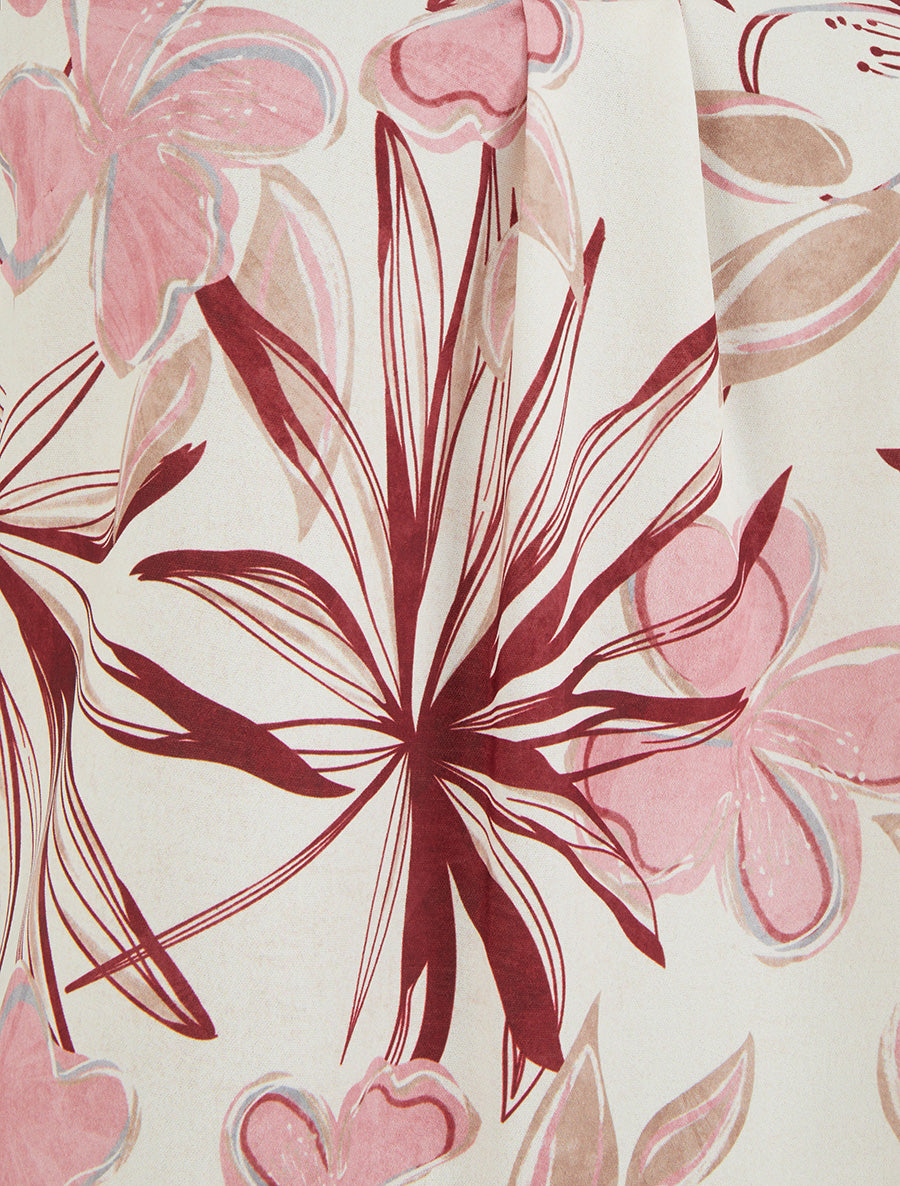 Top droit sans manches imprimé hibiscus - Rose - 3