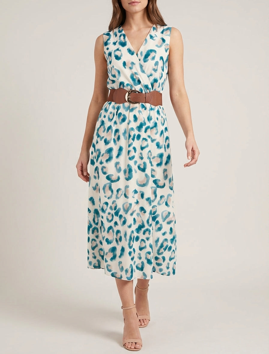 Robe fluide col cache-cœur - Vert