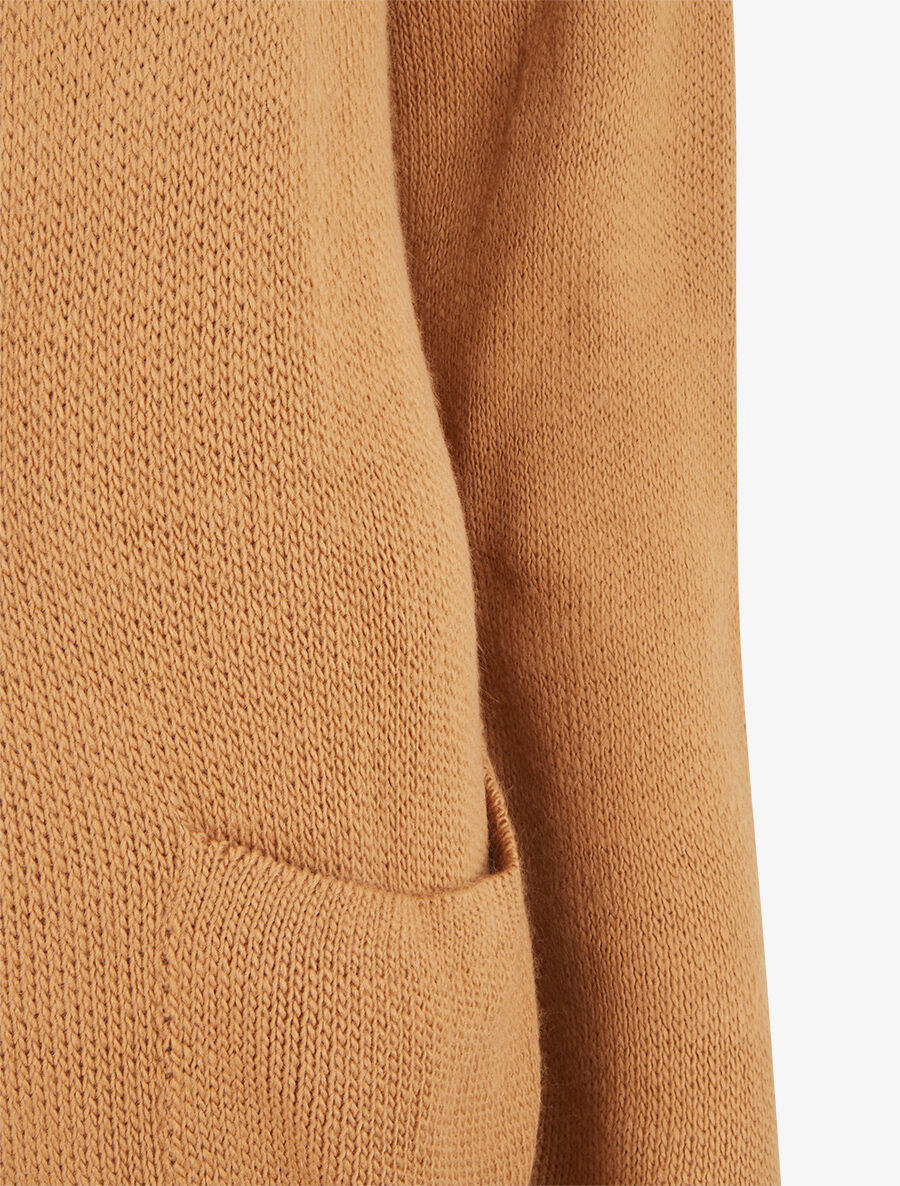 Gilet ouvert uni à poches plaquées - Camel - 3