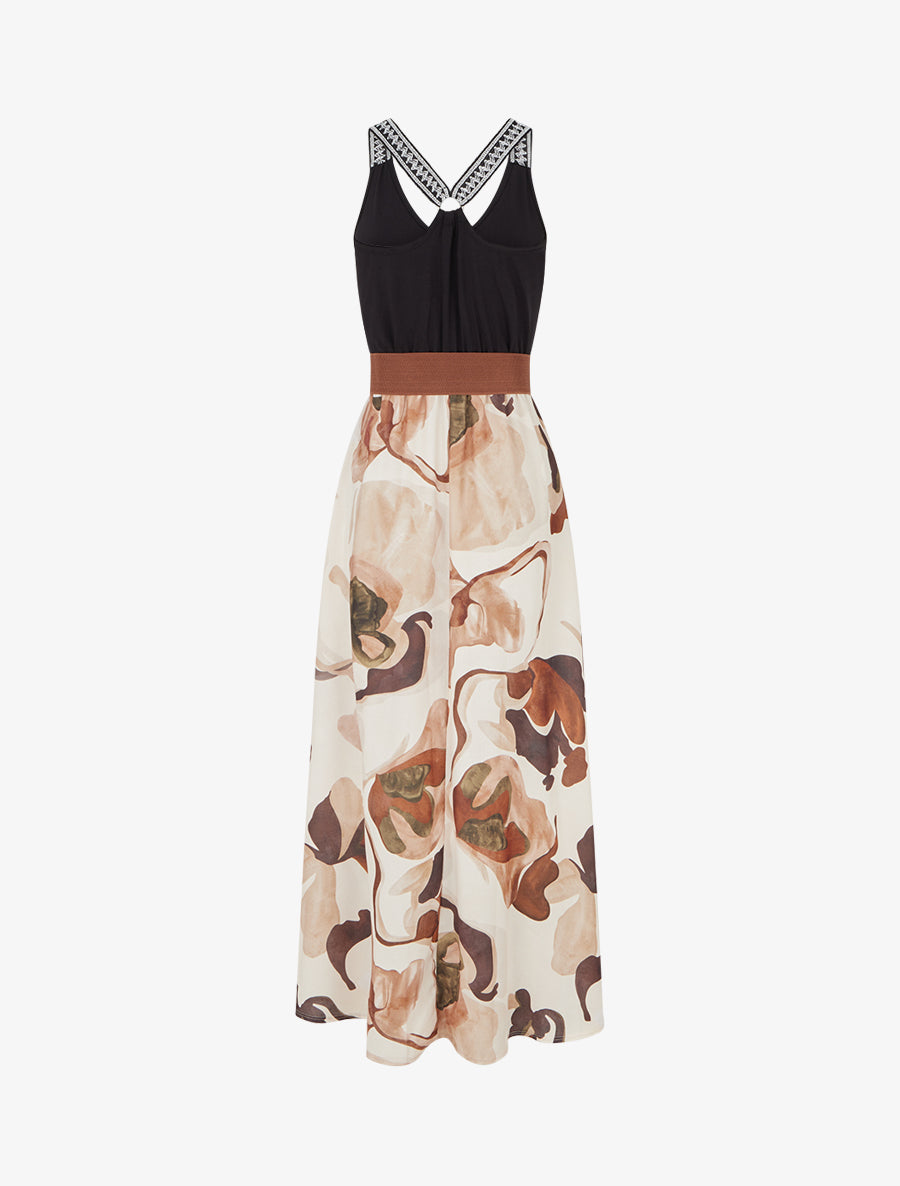 Robe longue imprimé fantaisie - Beige - 2