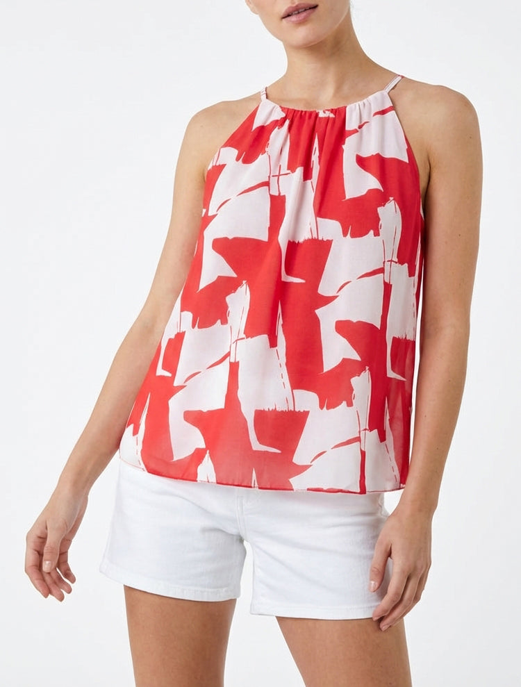 Top fluide encolure américaine - Rouge