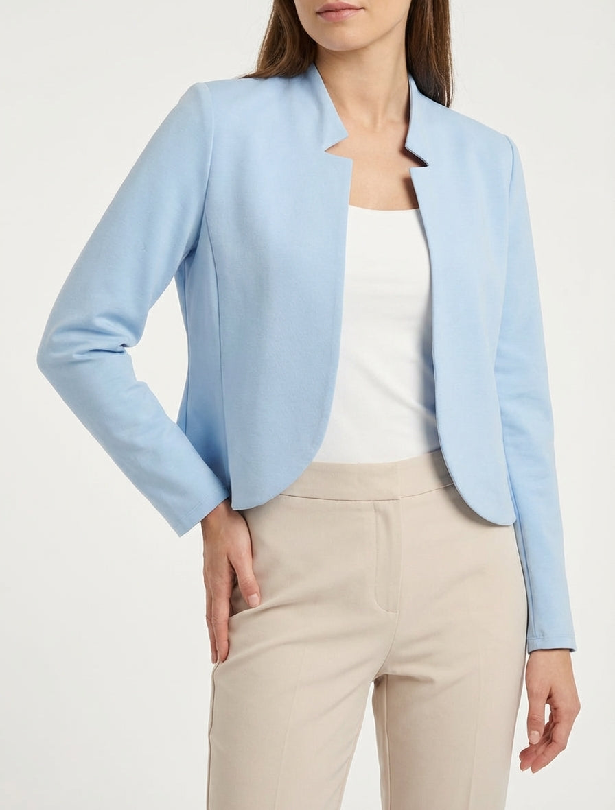 Veste courte coupe droite - Bleu ciel