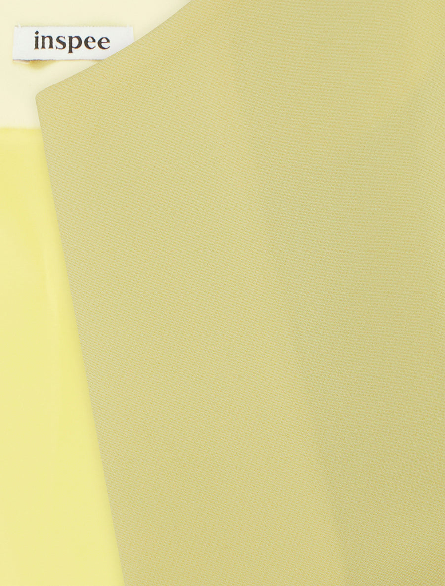 Veste droite à col rond et épaulettes - Jaune pastel - 3