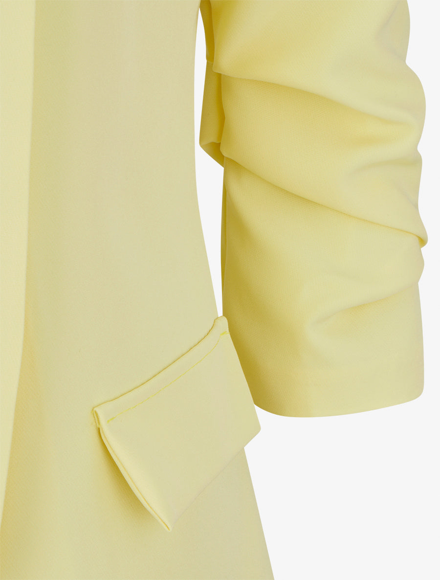 Blazer uni à manches froncées - Jaune citron - 3