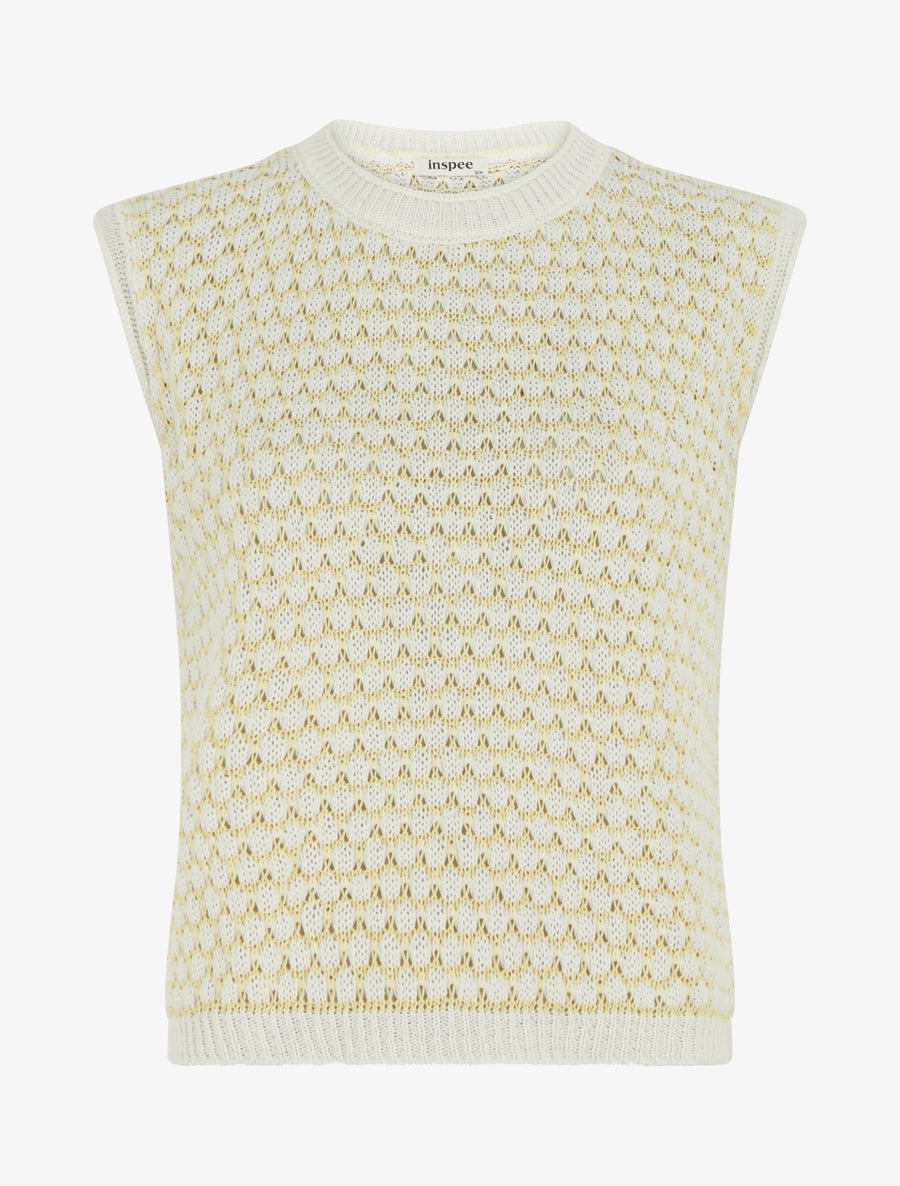 Pull sans manches motif nid d&