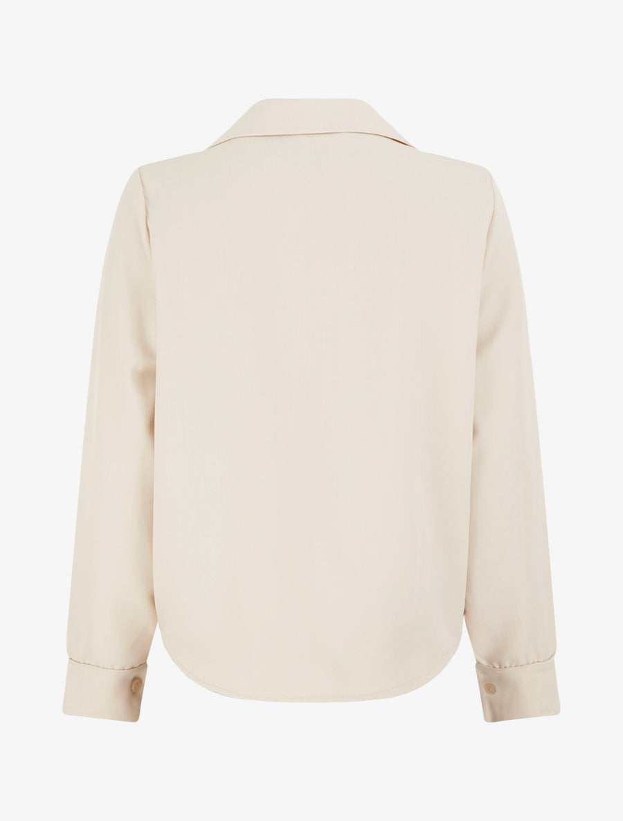 Chemisier noué asymétrique - Beige - 2