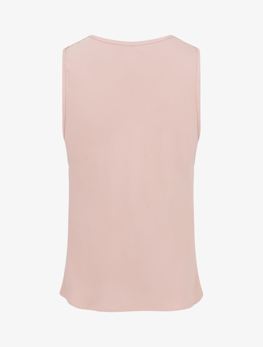 Top sans manches à col bénitier et dentelle - Rose - 2