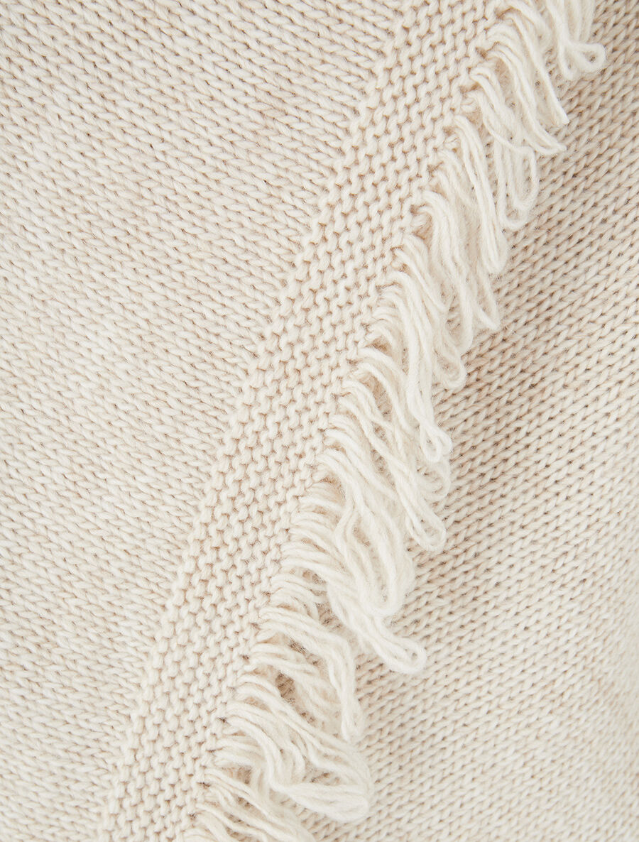 Gilet à pans asymétriques frangés - Beige - 3