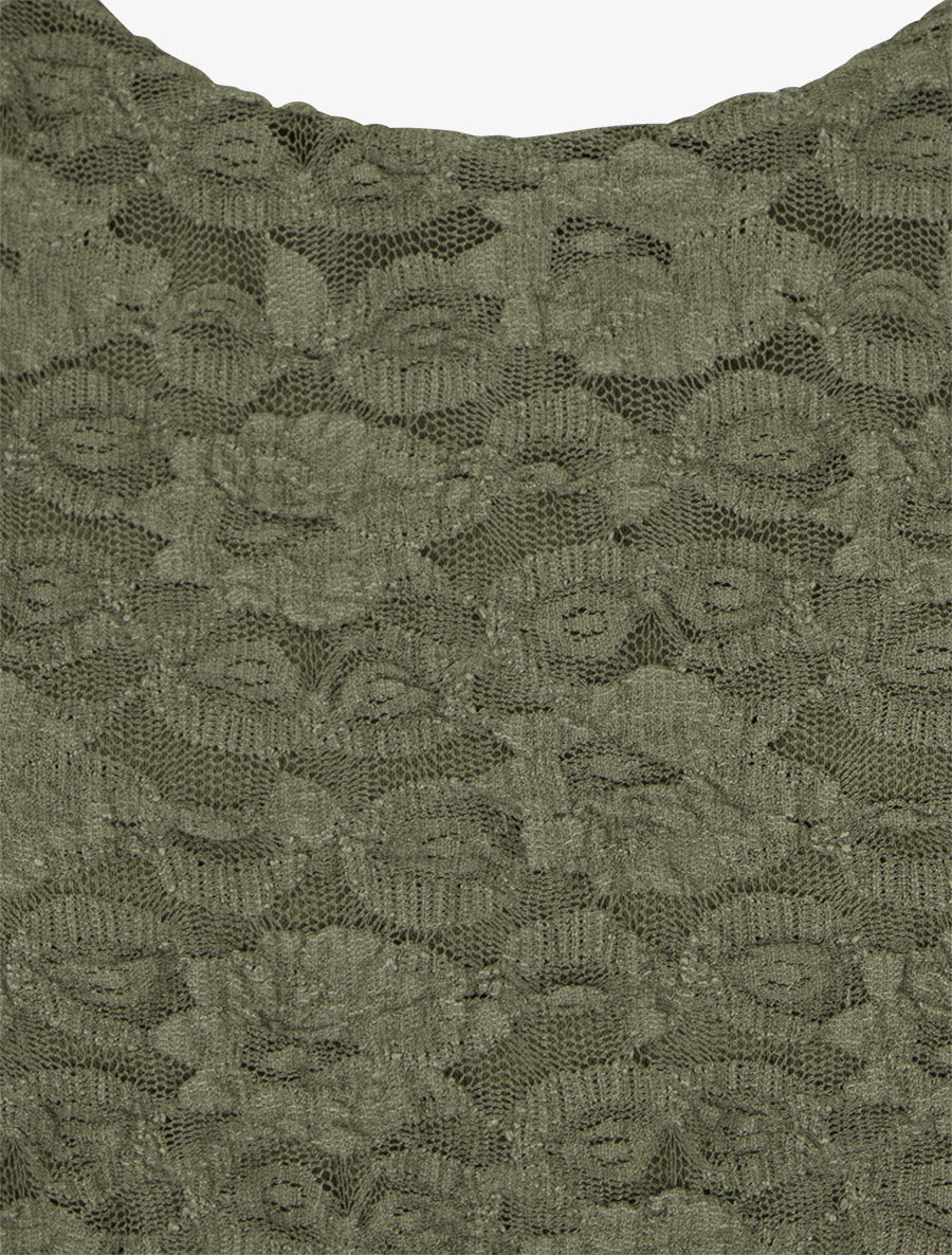 Top boule en dentelle - Kaki