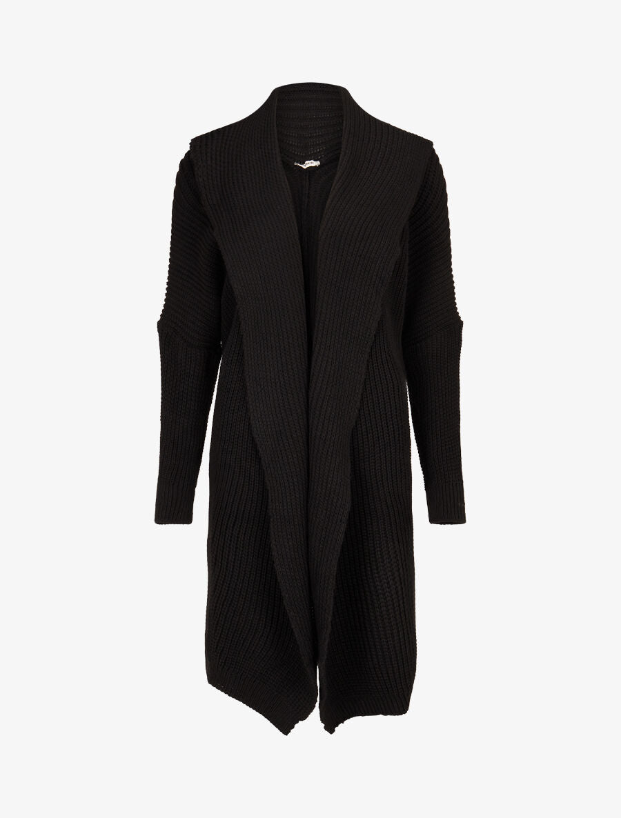 Gilet oversize ouvert - Noir - 1