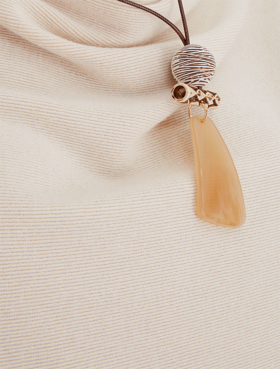 Pull fin col bénitier coupe droite - Beige