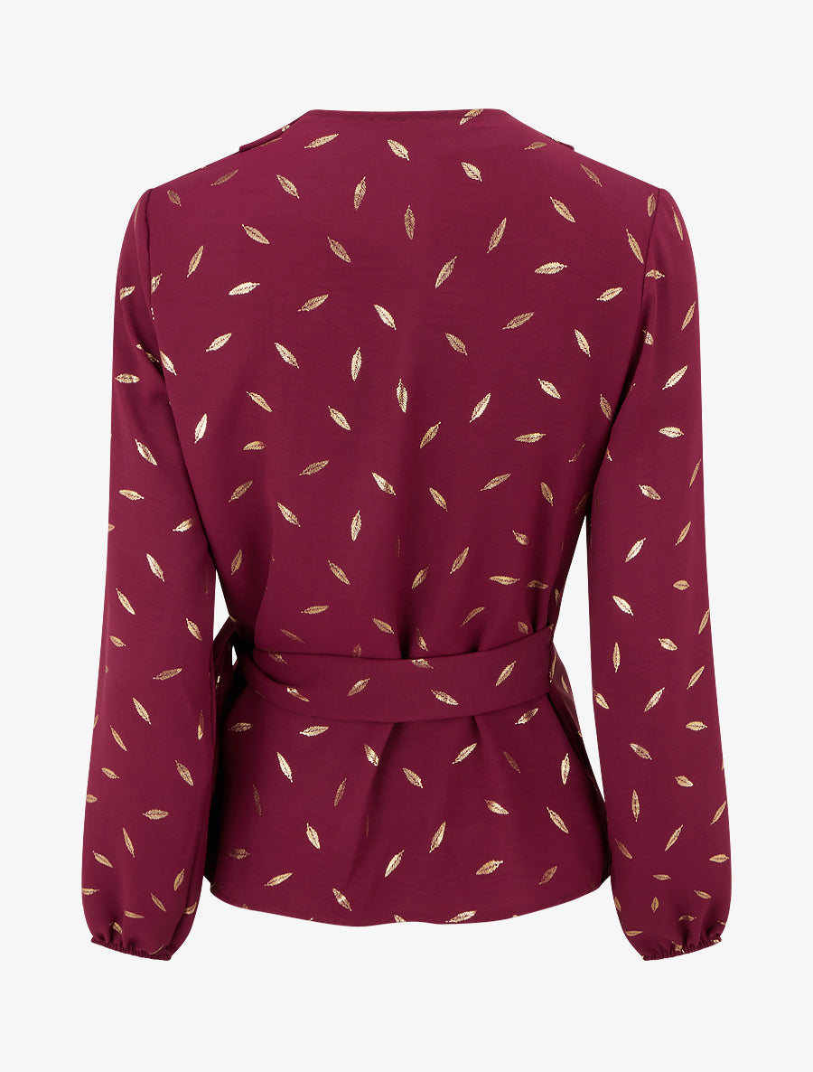 Top portefeuille manches longues - Bordeaux