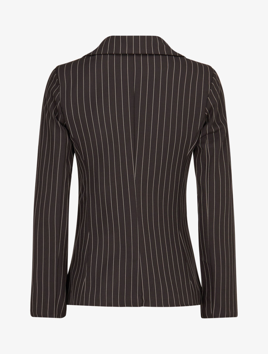 Veste cintrée à fines rayures - Noir - 2