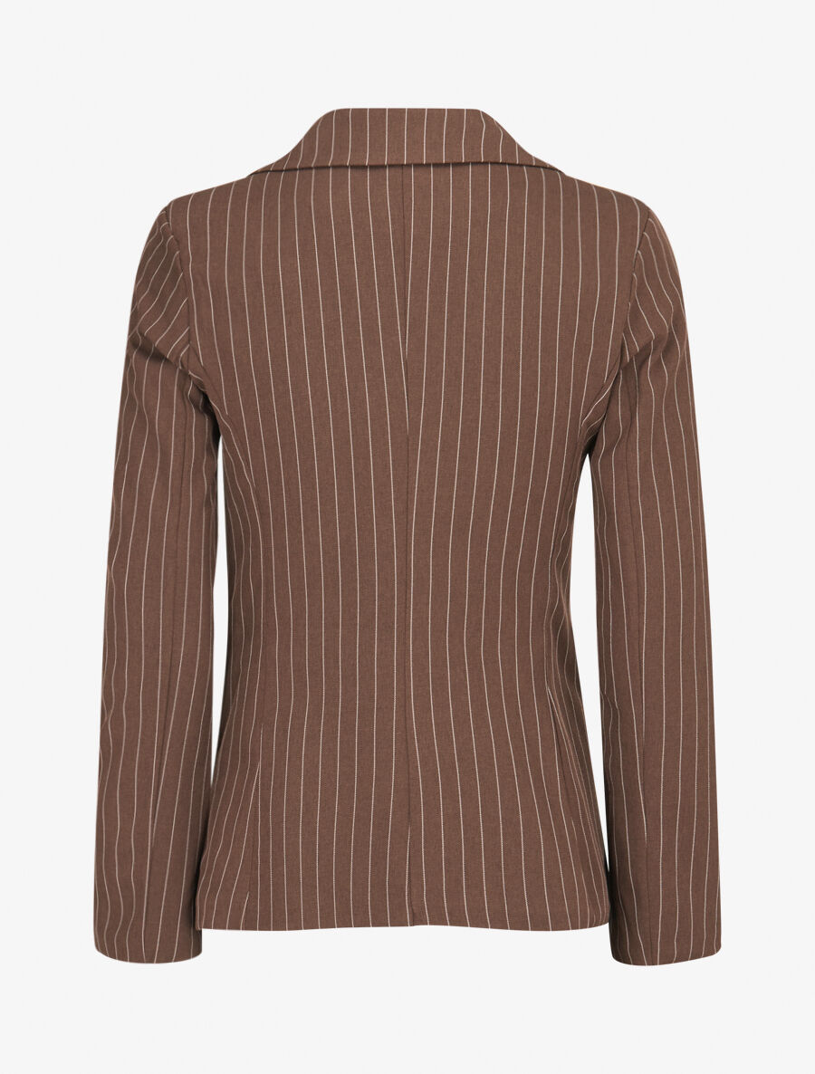 Veste cintrée à fines rayures - Marron - 2