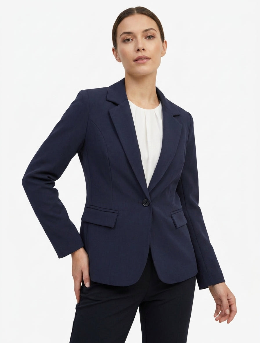 Blazer droit à épaulettes - Marine
